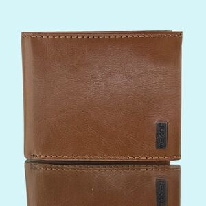 Levi's Wallet Brown Leather Polyester Twill Bifold Cappadocia Traveler Wallet